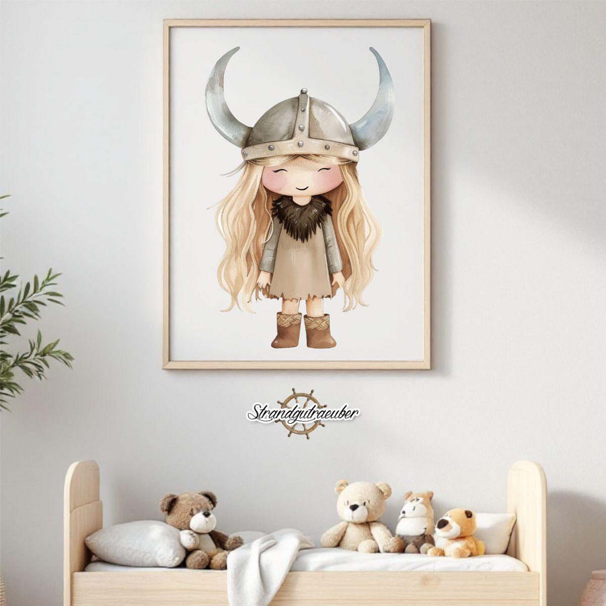 Buegelbild Wikingermädchen blond
